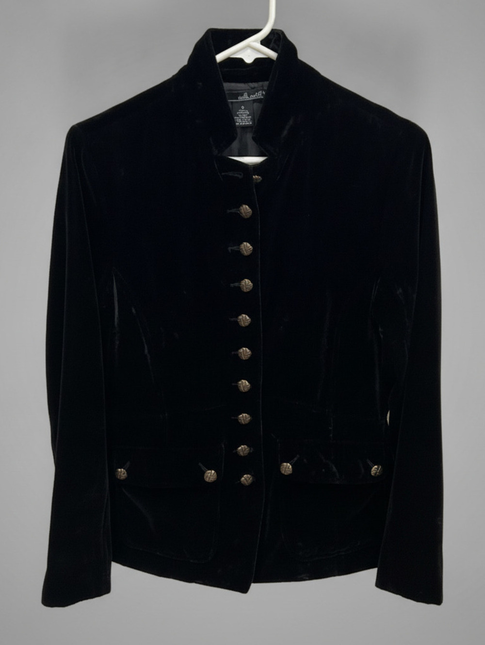 Willi Smith Women's Retro Gothic Military Band Whimsigoth Glamgoth Velvet Jacket - Picture 2 of 6